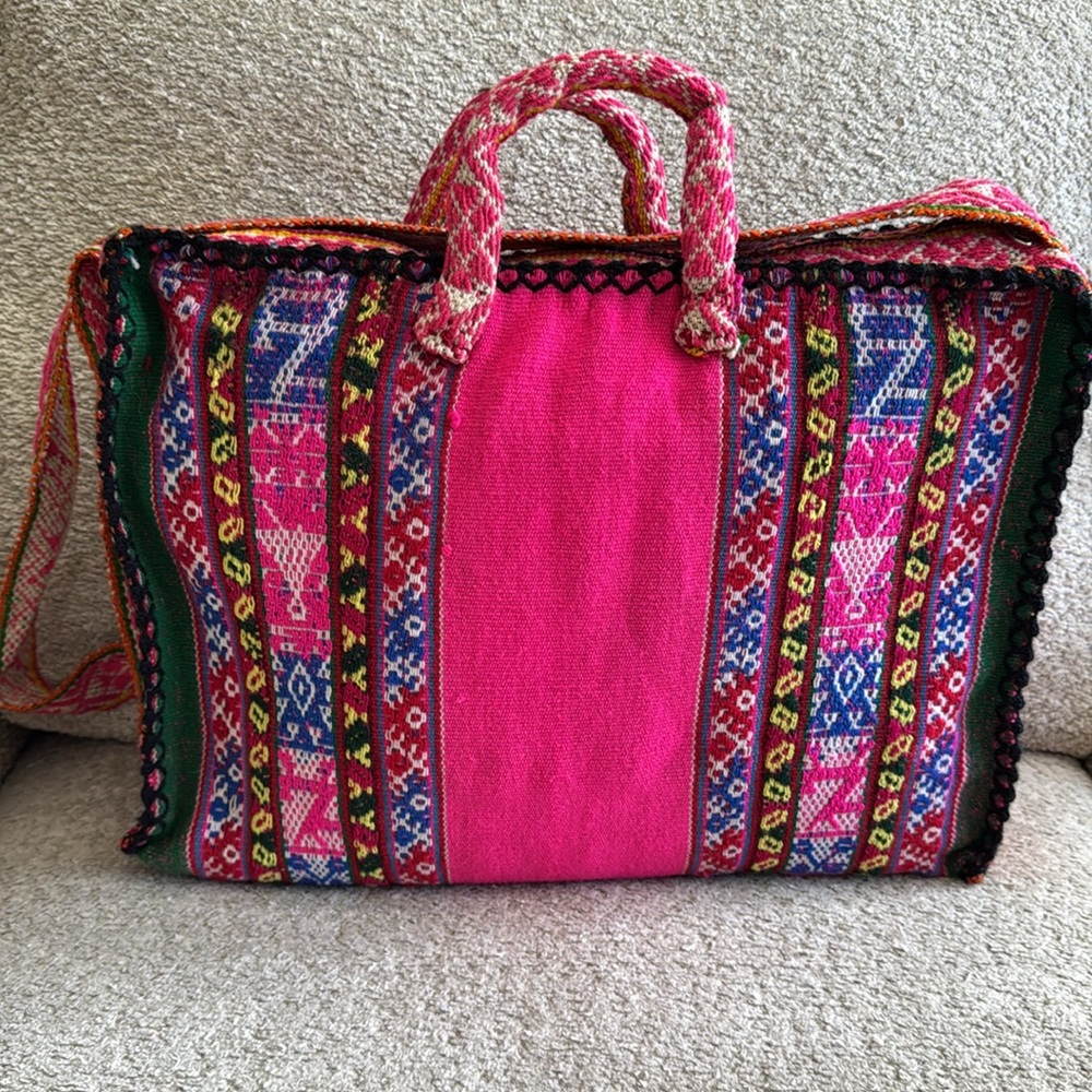 Colorful  and vibrant wool handmade shoulder bag/purse